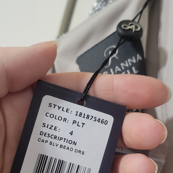 Adrianna Papell Formal Gown/Dress, Platinum Grey, sz 4 - Picture 12 of 12